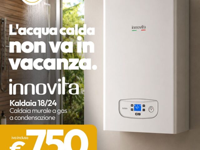Caldaia Innovita Kaldàia 18/24 da Millo: l’acqua calda non va in vacanza